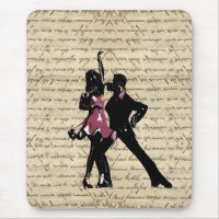 Ballroom dancers on vintage paper