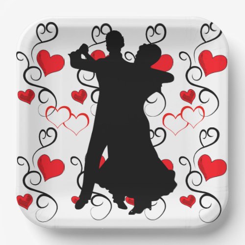 Ballroom Dancers Paper Plates