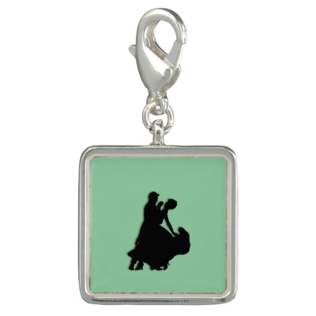 Ballroom Dancers Silhouette Charm (Front)