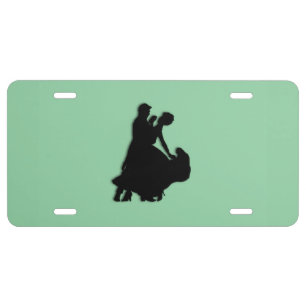 Ballroom Dancers Silhouette License Plate
