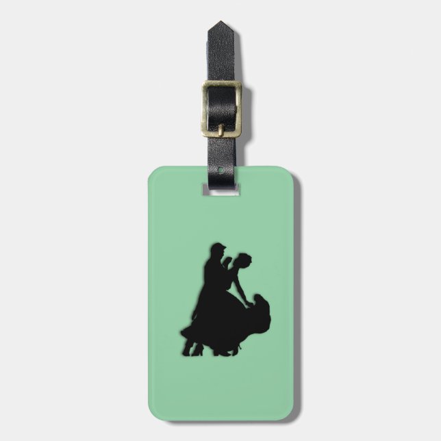 Ballroom Dancers Silhouette Luggage Tag (Front Vertical)