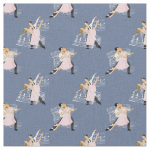 Ballroom Dancers With Music Fabric
