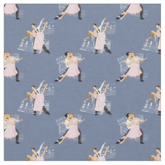 Ballroom Dancers With Music Fabric