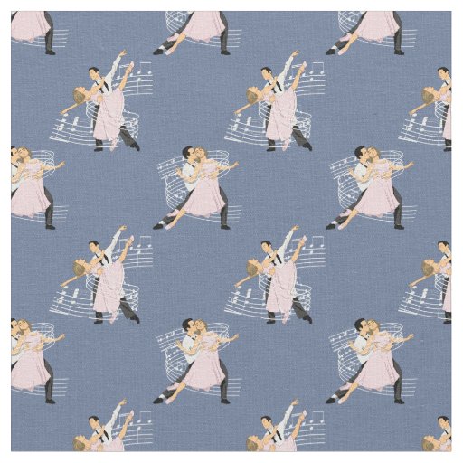 Ballroom Dancers With Music Fabric