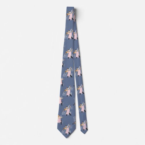 Ballroom Dancers With Music Neck Tie