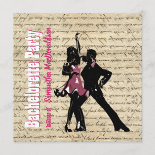Ballroom dancing bachelorette party invitation
