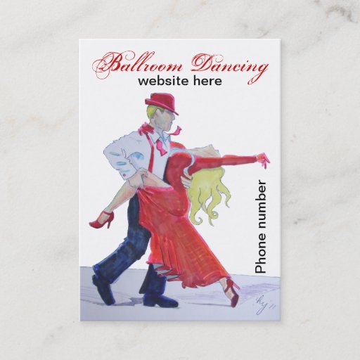 Customizable Ballroom Dancing Business Cards