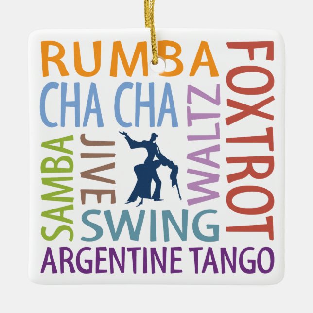 Ballroom Dancing Ceramic Ornament (Front)