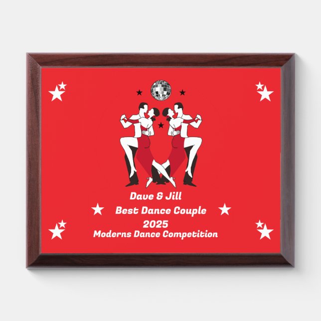 Ballroom Dancing Champions Award Plaque (Horizontal)