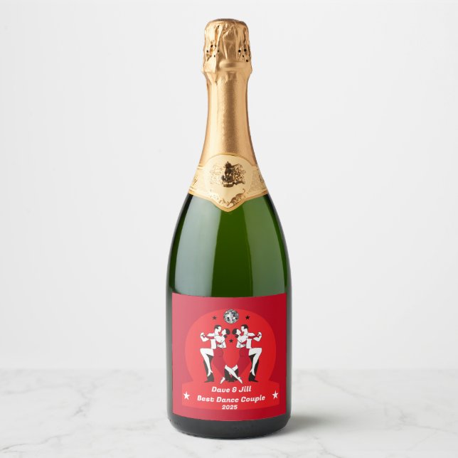 Ballroom Dancing Champions Sparkling Wine Label (Front)