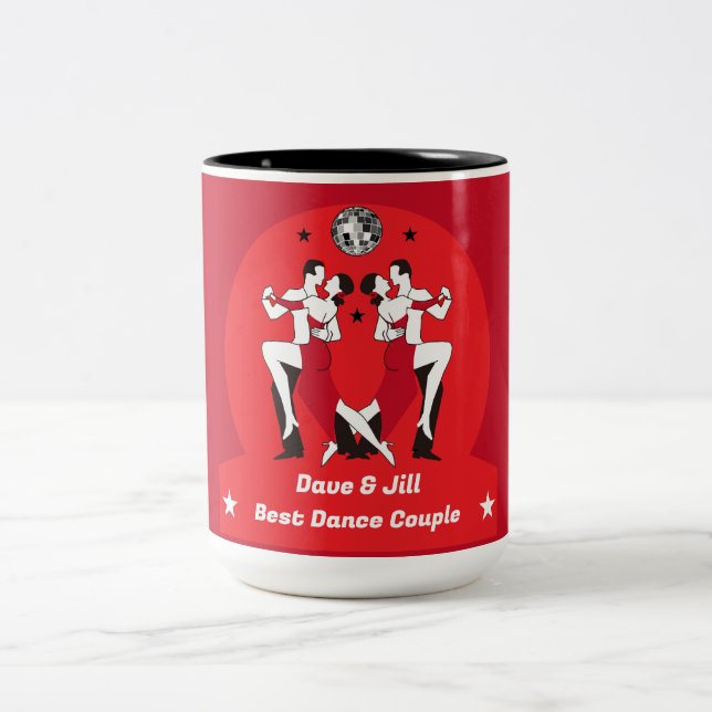 Ballroom Dancing Champions Two-Tone Coffee Mug (Center)