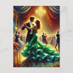 Ballroom Dancing Couple doing the Waltz Postcard