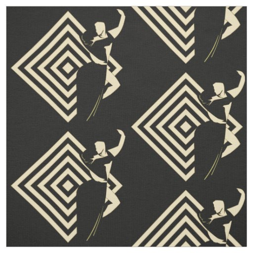 Ballroom Dancing Couple On Black Fabric