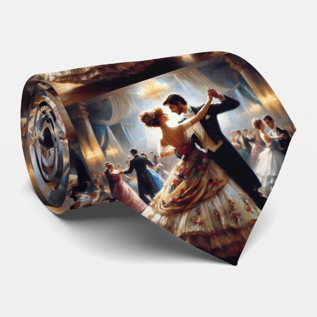 Ballroom Dancing Couples Dance Music Band  Neck Tie (Rolled)