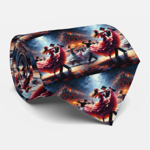 Ballroom Dancing Couples Dance Music Band  Neck Tie