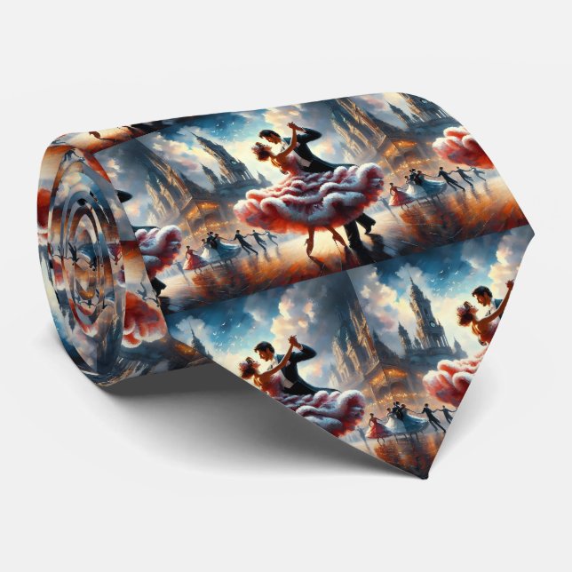Ballroom Dancing Couples Dance Music Band  Neck Tie (Rolled)