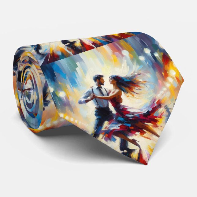 Ballroom Dancing Couples Dance Music Band  Neck Tie (Rolled)