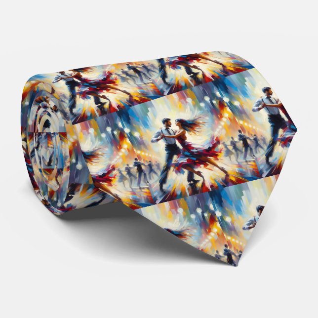 Ballroom Dancing Couples Dance Music Band  Neck Tie (Rolled)