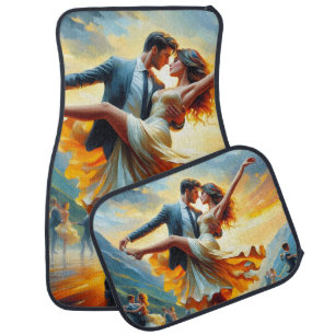 Ballroom Dancing Elegant Girly Swing Dancers Car Floor Mat