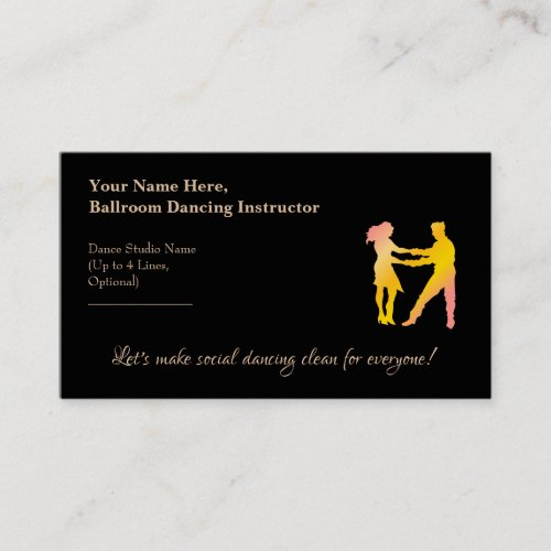 Ballroom Dancing Instructor Cava Rosa Business Card