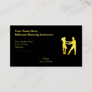 Ballroom Dancing Instructor Golden Brass Slogan Business Card