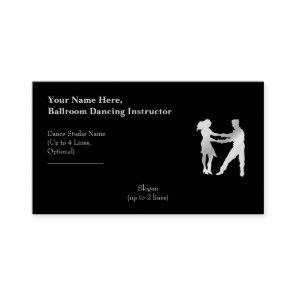 Ballroom Dancing Instructor Mex. Sliver Slogan Business Card