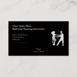 Ballroom Dancing Instructor Mex. Sliver Slogan Business Card