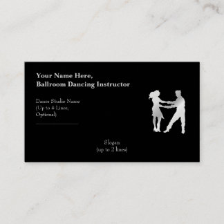 Ballroom Dancing Instructor Mex. Sliver Slogan Business Card