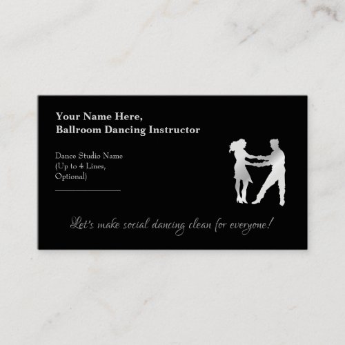 Ballroom Dancing Instructor Mexican Silver Business Card