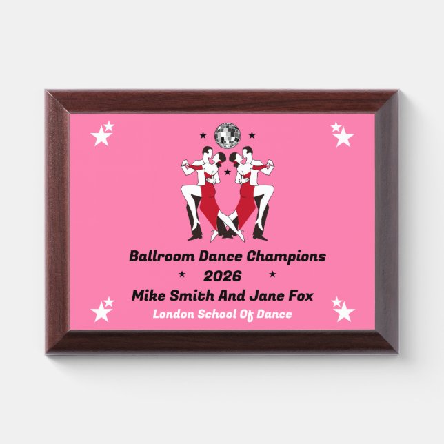 Ballroom Dancing Queen Award Plaque (Horizontal)