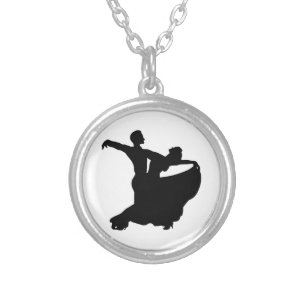 Ballroom Dancing Silver Plated Necklace