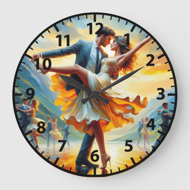 Ballroom Dancing Swing Dance Couples Large Clock (Front)