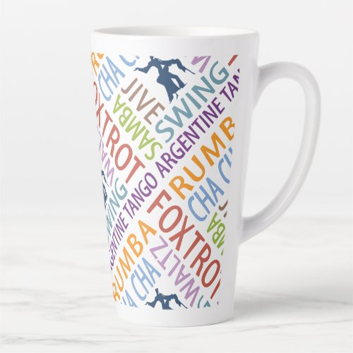 Ballroom Dancing Word Art Latte Mug