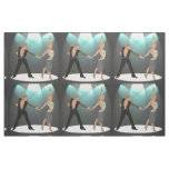Ballroom Latin Dancers Couple With Spotlight 9" Fabric