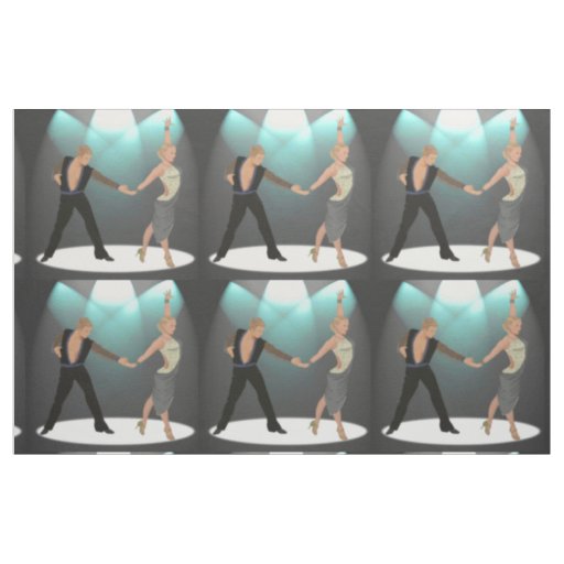 Ballroom Latin Dancers Couple With Spotlight 9" Fabric