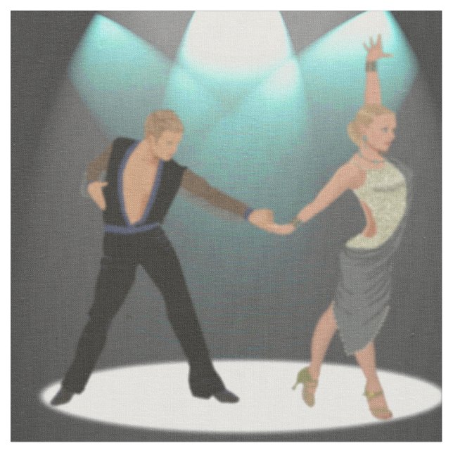 Ballroom Latin Dancers Couple With Spotlight Fabric (Close Up)