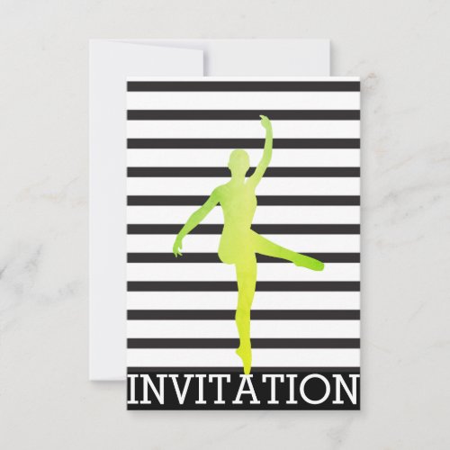 Ballroom Modern Dancer Piruette Vip Greenly Black Invitation