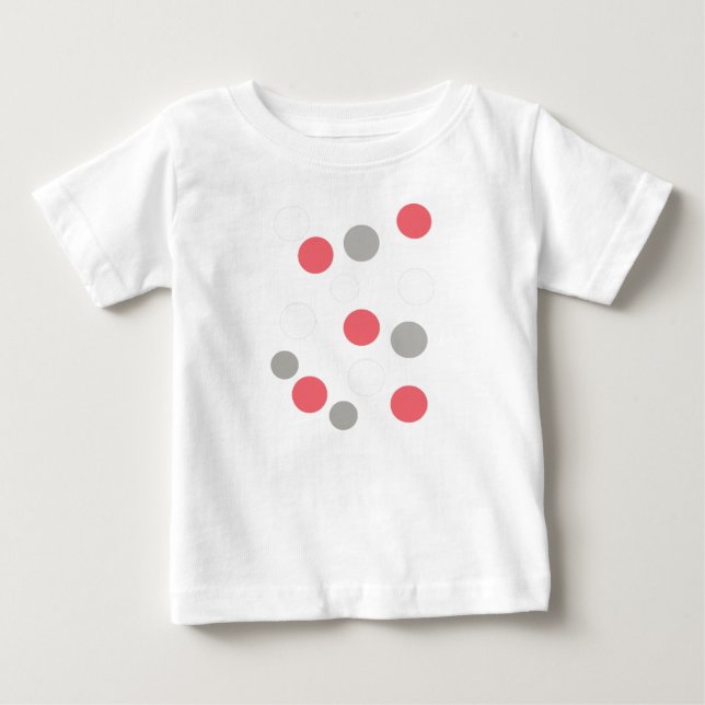 Balls Circles Pattern Grey White Coral Pink Baby T-Shirt (Front)