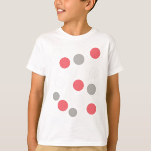 Balls Circles Pattern Grey White Coral Pink T-Shirt