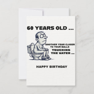  Balls in the Water, Funny 60th Birthday Card for 