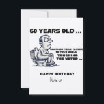 Balls in the Water, Funny 60th Birthday Card for<br><div class="desc">Balls in the Water, Funny 60th Birthday Card for Him, 60th Card for Dad, For Husband, Grandad birthday card, Balls, Men, 60, Rude 60th Card Celebrate his 60th milestone with a hilarious twist! This "Balls in the Water" funny birthday card is perfect for dads, husbands, grandads, or any man with...</div>