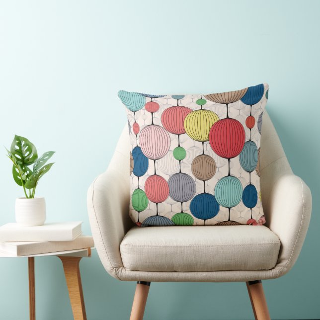 Balls Of Color Throw Pillow (Chair)
