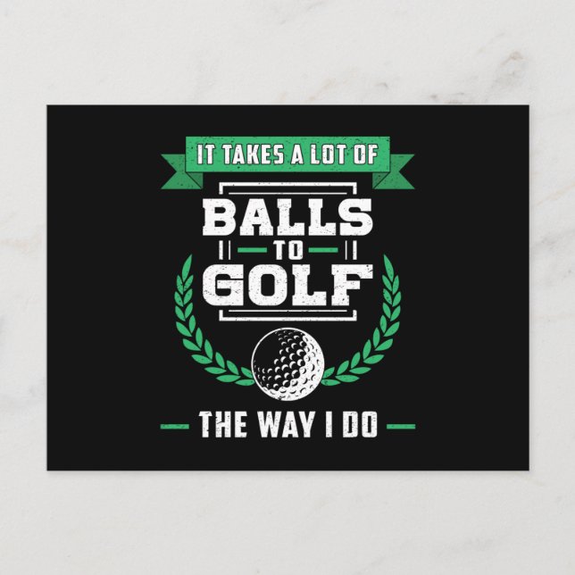 Balls Of Golf Player Golfer Golfing Sports Funny Postcard (Front)