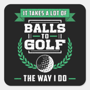 Balls Of Golf Player Golfer Golfing Sports Funny Square Sticker
