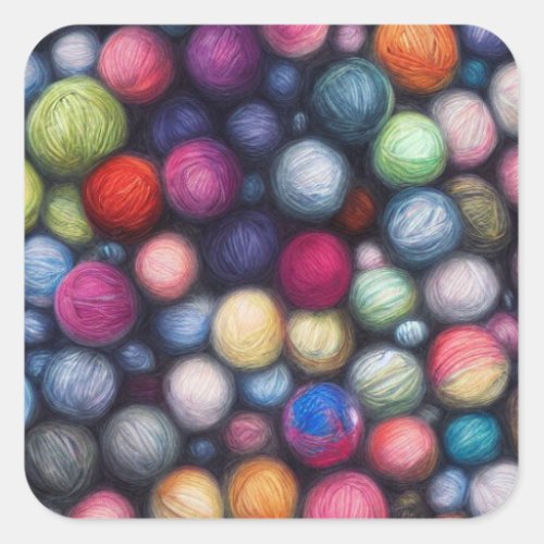 Balls of Wool Square Sticker