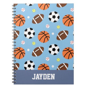 Balls Pattern Sports Journal by RustyDoodle at Zazzle