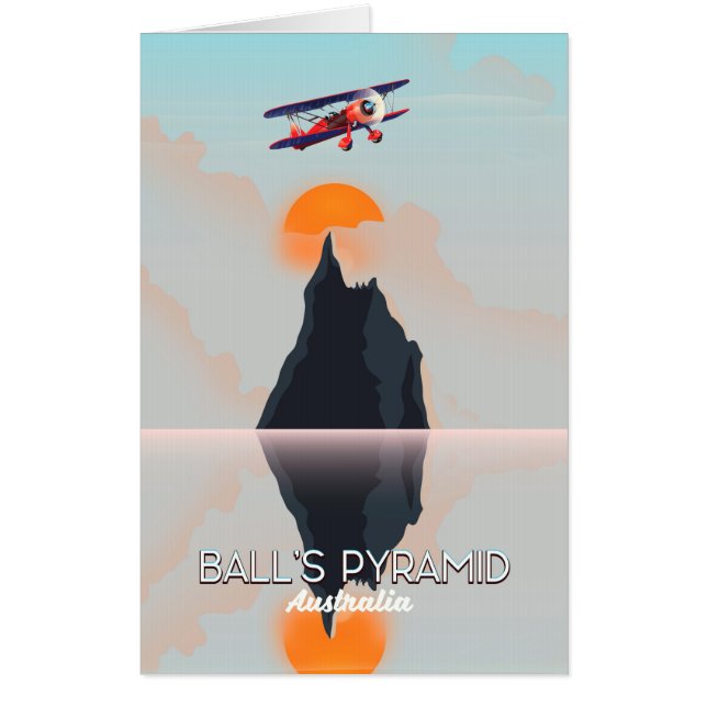 Balls Pyramid Australia vintage flight poster Card (Front)