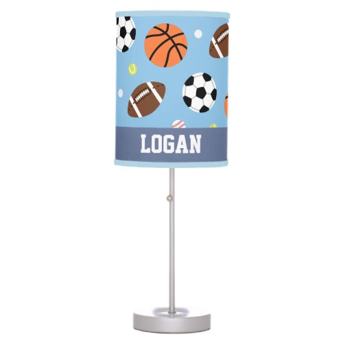 Balls Sports Pattern Boys Room Decor Table Lamp