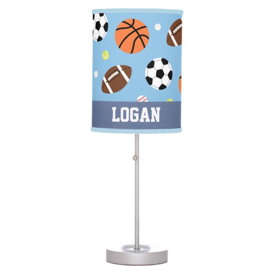 Sports Pattern Boys Room Decor Table Lamp Zazzle Sports Pattern Boys Room Decor Table Lamp