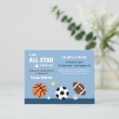 Balls Sports Themed Baby Shower Invitations (Standing Front)